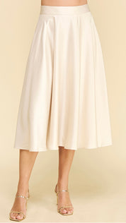 Cream Midi Silky Skirt