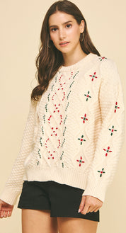 Christmas Stitch Sweater Top