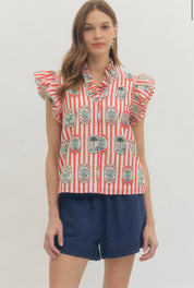 Red Stripe Top