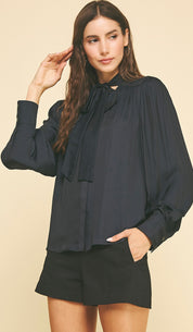 Black Tie Neck Top