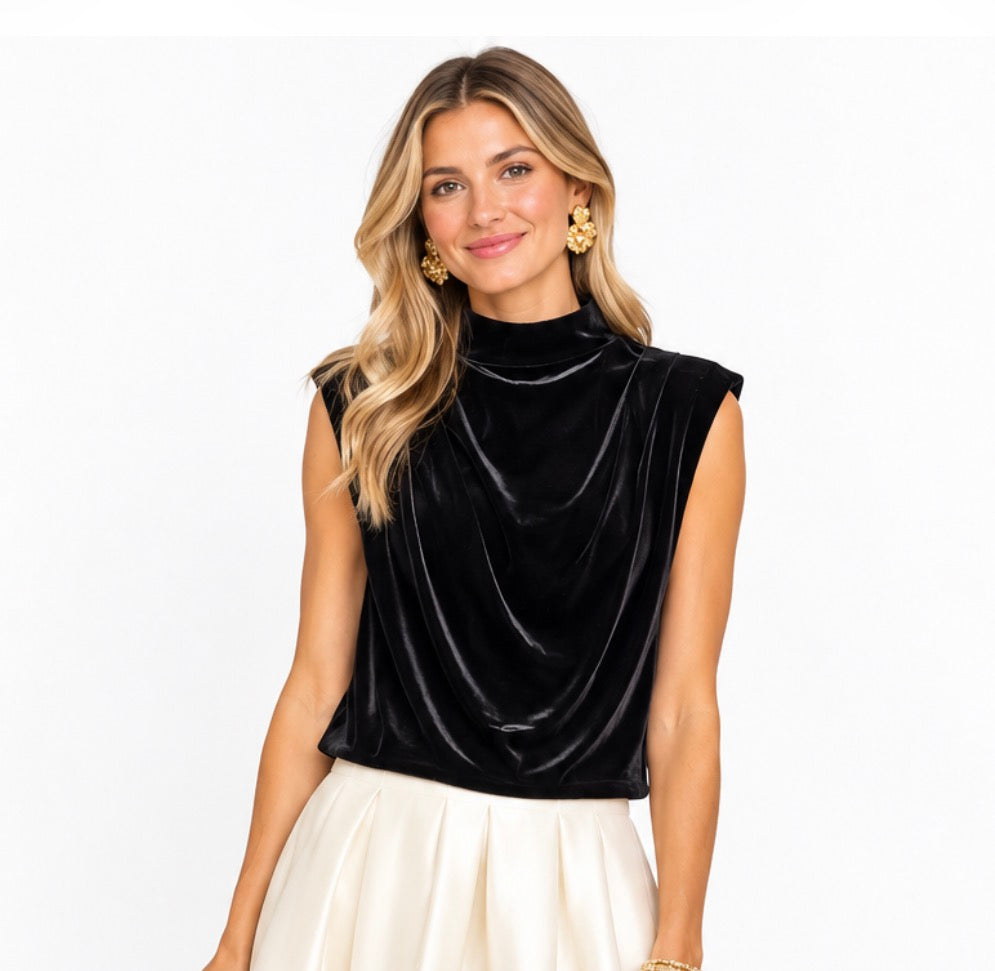 Velvet Drape Top