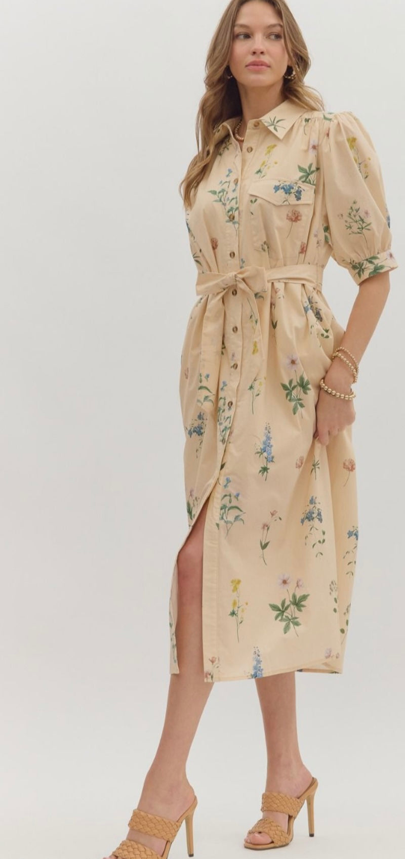 Ecru Floral Dress