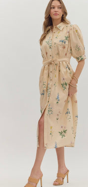Ecru Floral Dress
