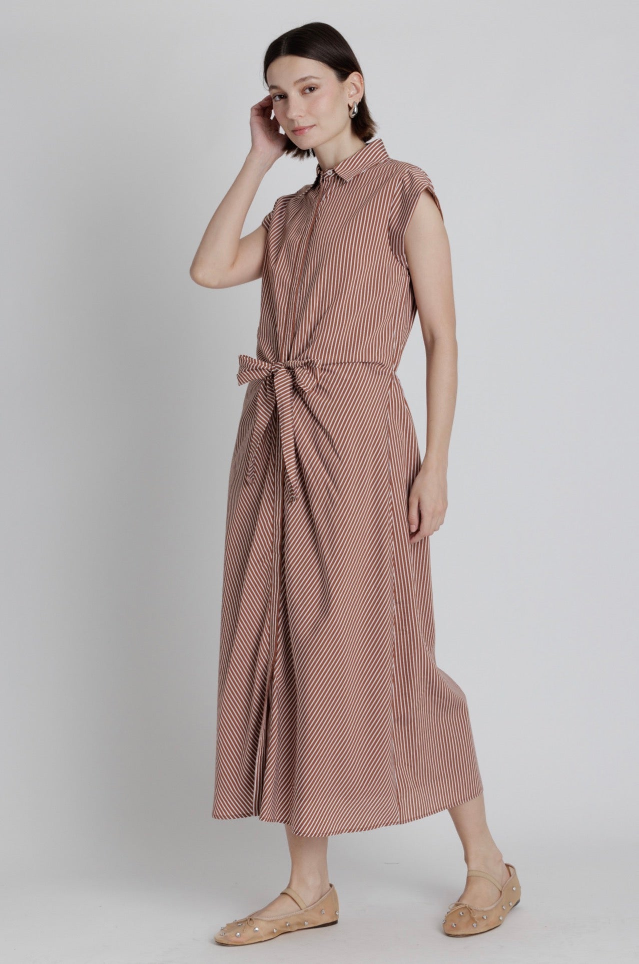 Chestnut Stripe Maxi Dress