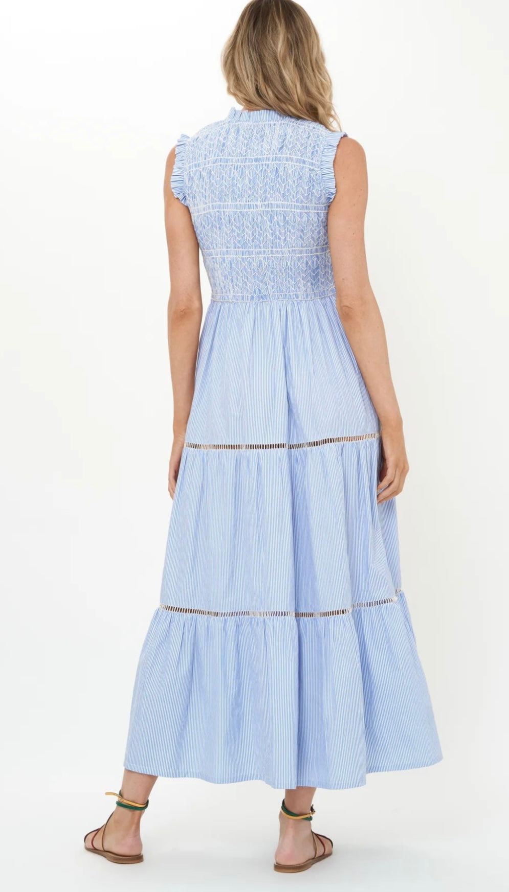 Smocked Blue Maxi Dress