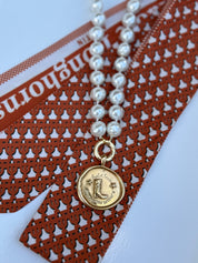 Austin Necklace, a gold or pearl Austin keepsake necklace, alternate view