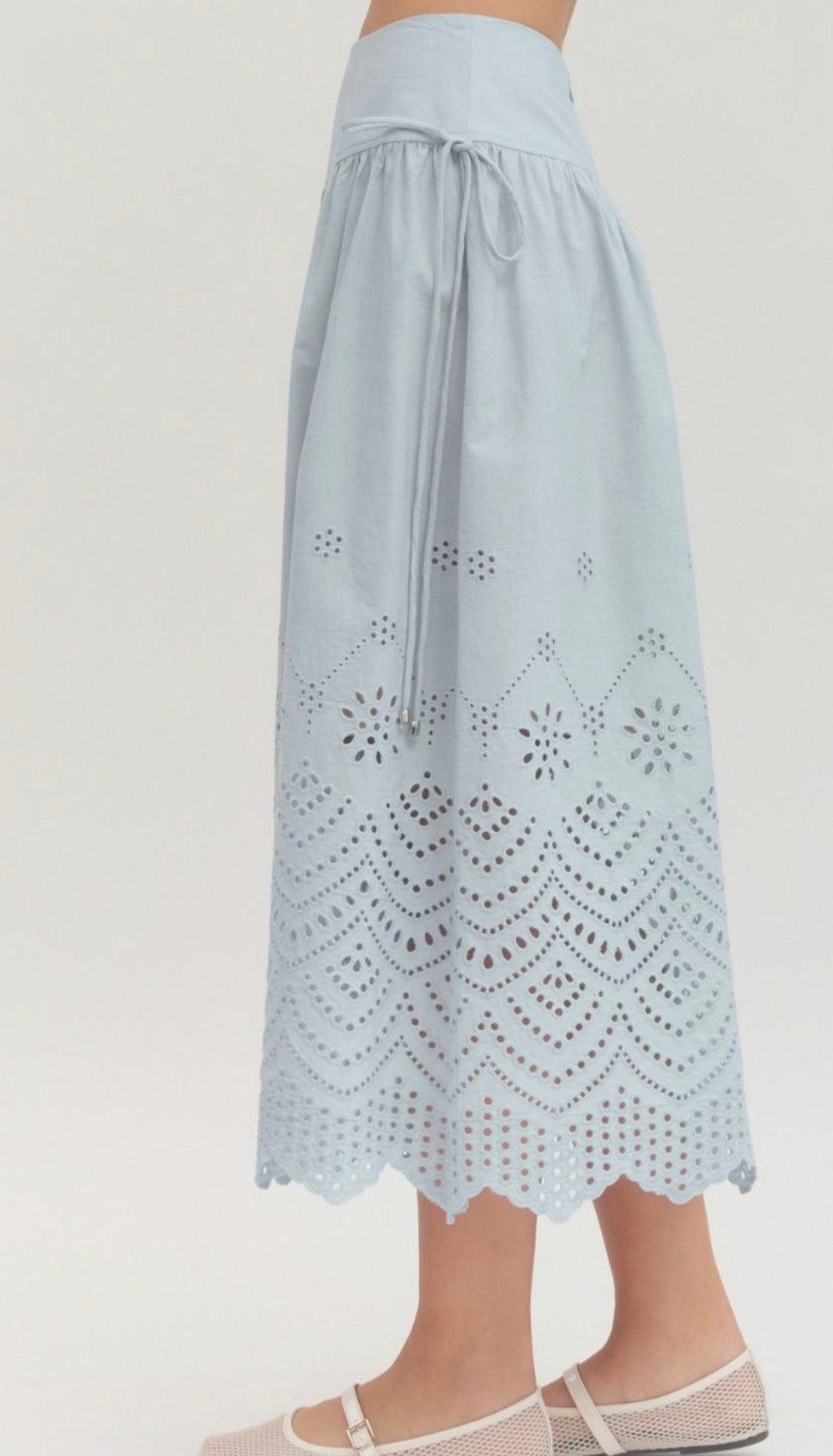 Sky Blue Eyelet Skirt