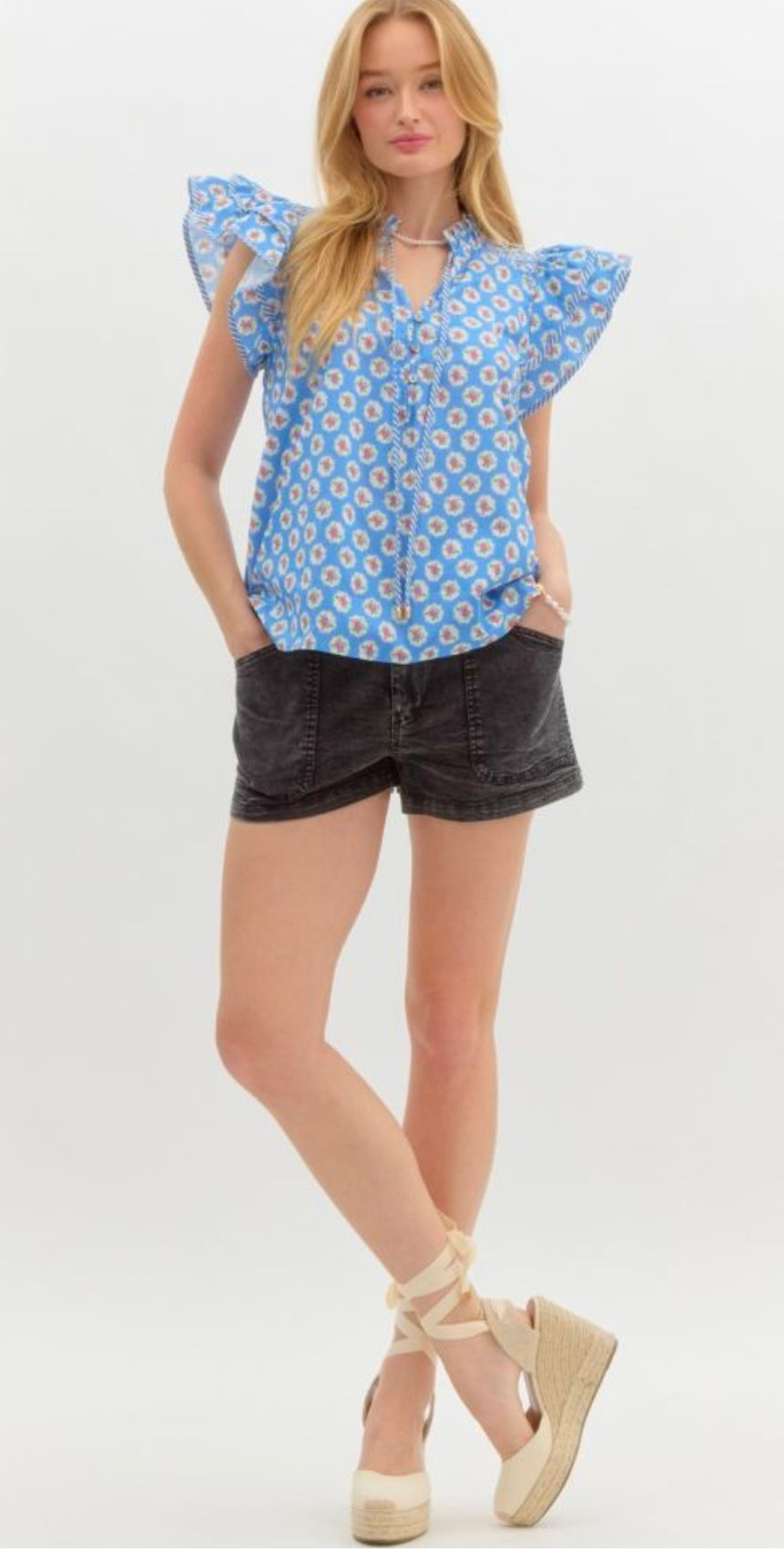 Blue Floral Top