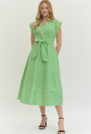 Green Striped Maxi Dress