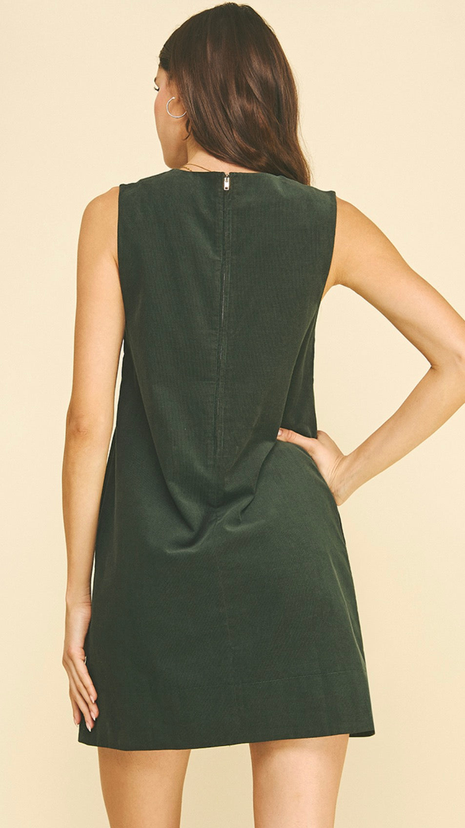 Corduroy Green Dress