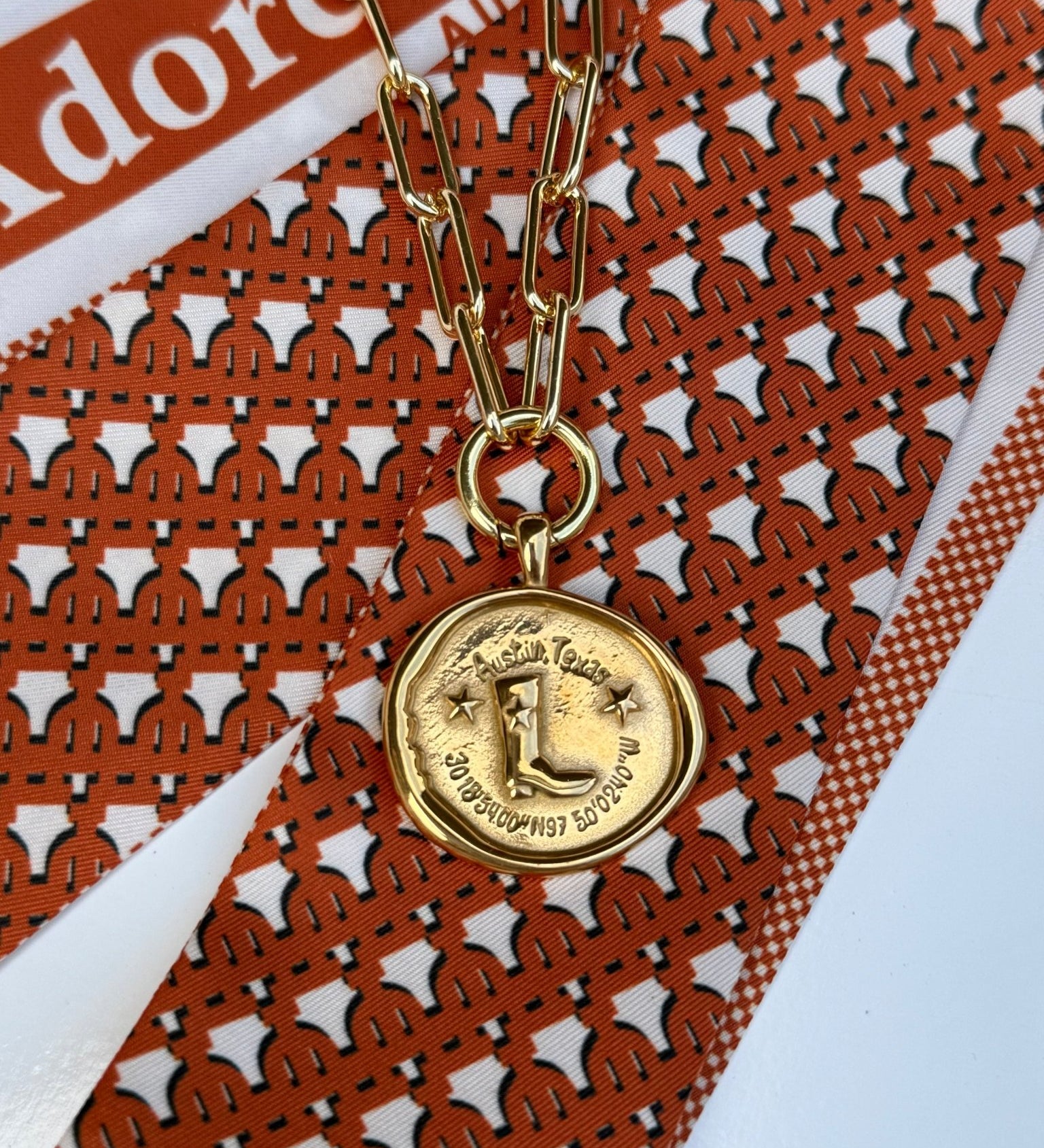 Austin Necklace, a gold or pearl Austin keepsake necklace