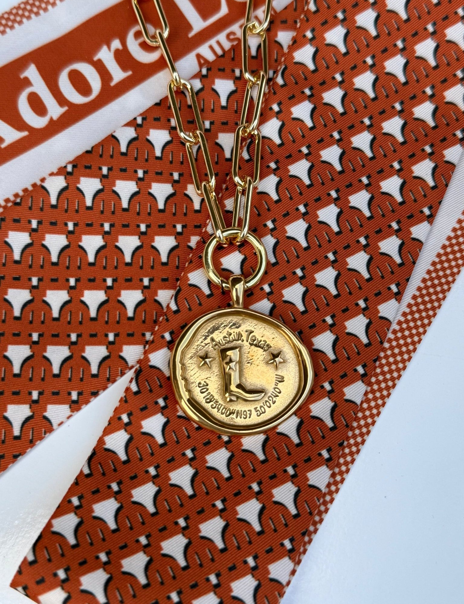 Austin Necklace, a gold or pearl Austin keepsake necklace