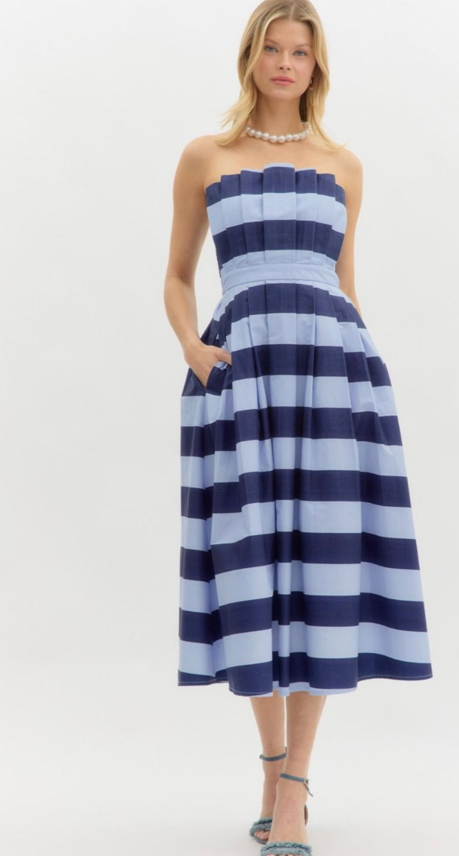 Navy/Blue Striped Dress