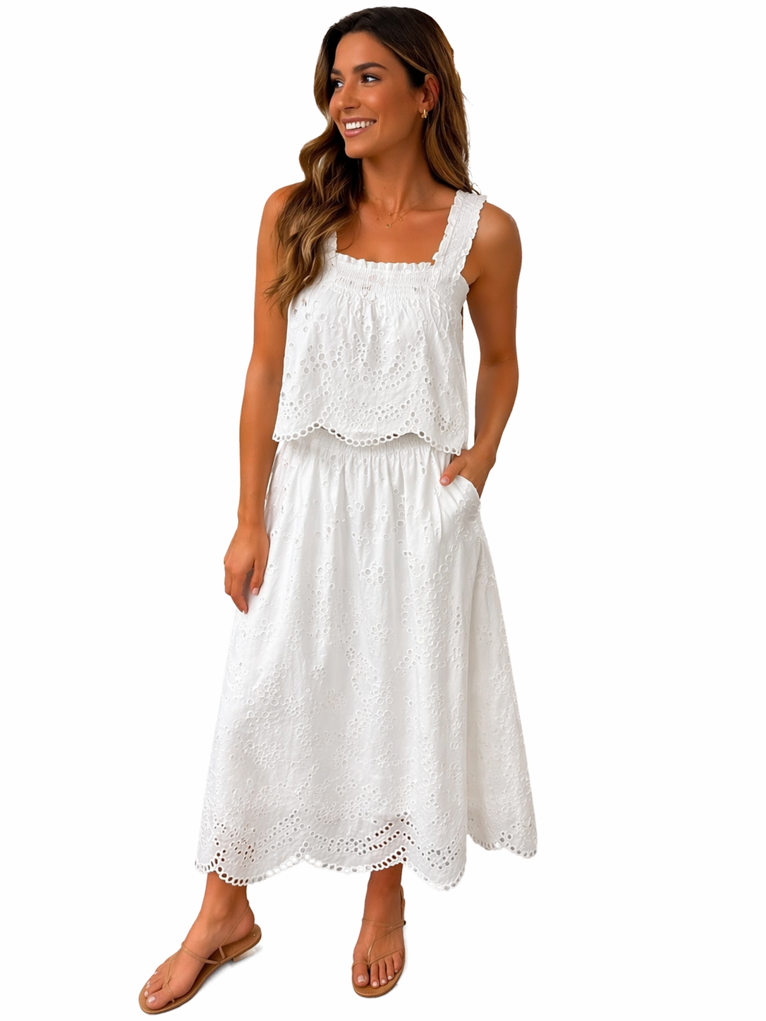 White Eyelet Skirt