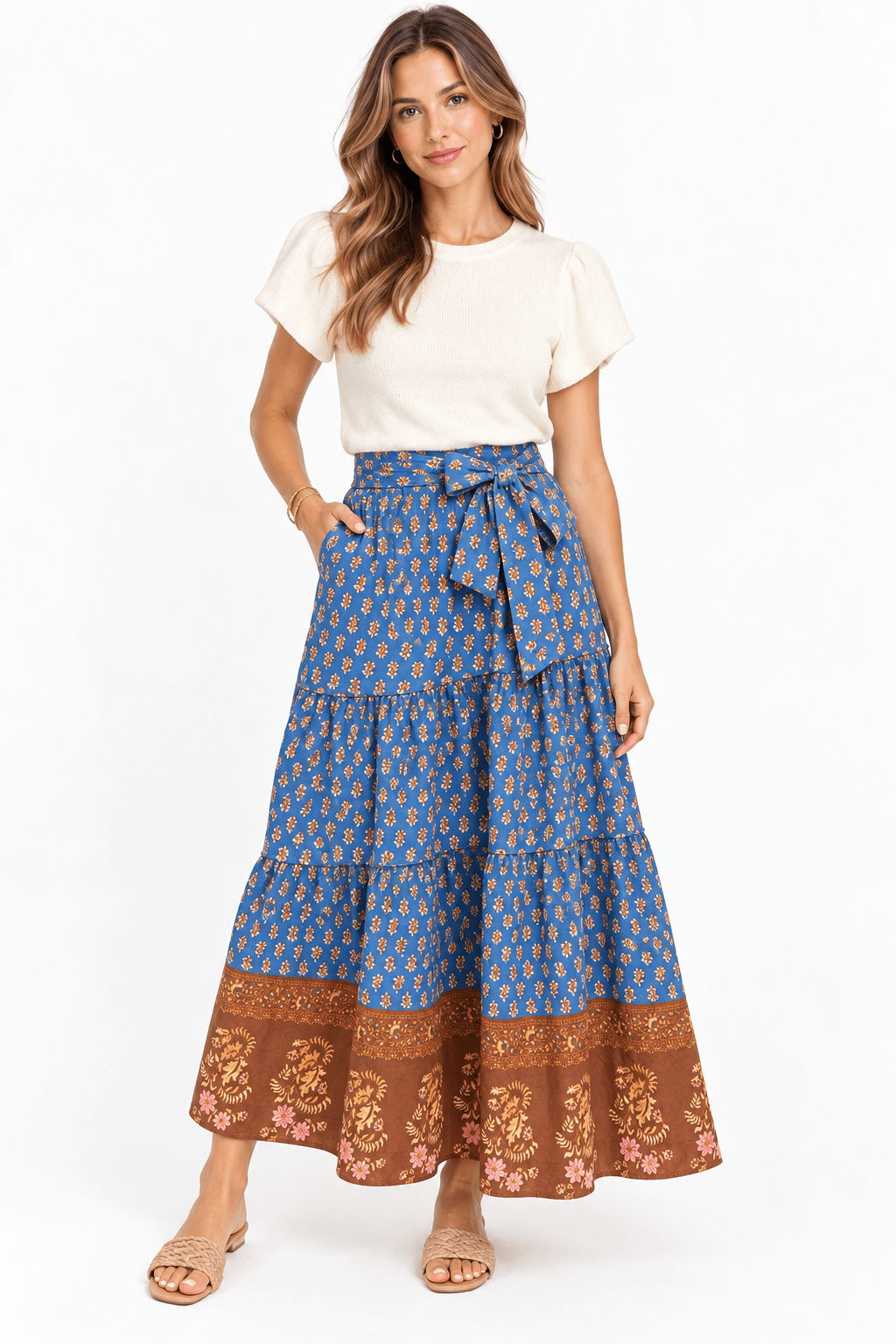 Vintage Floral Maxi Skirt