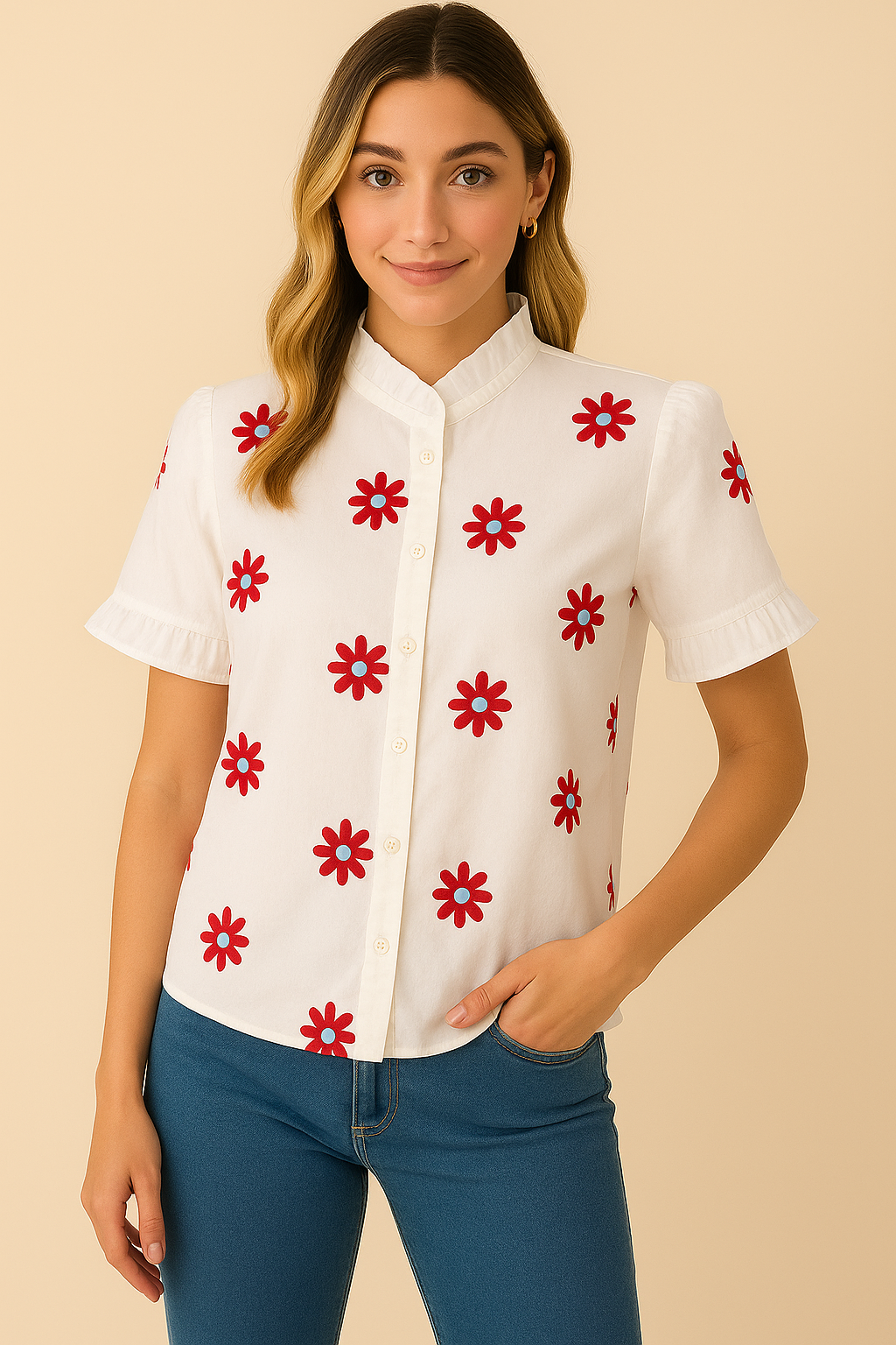 Embroidered Floral Top