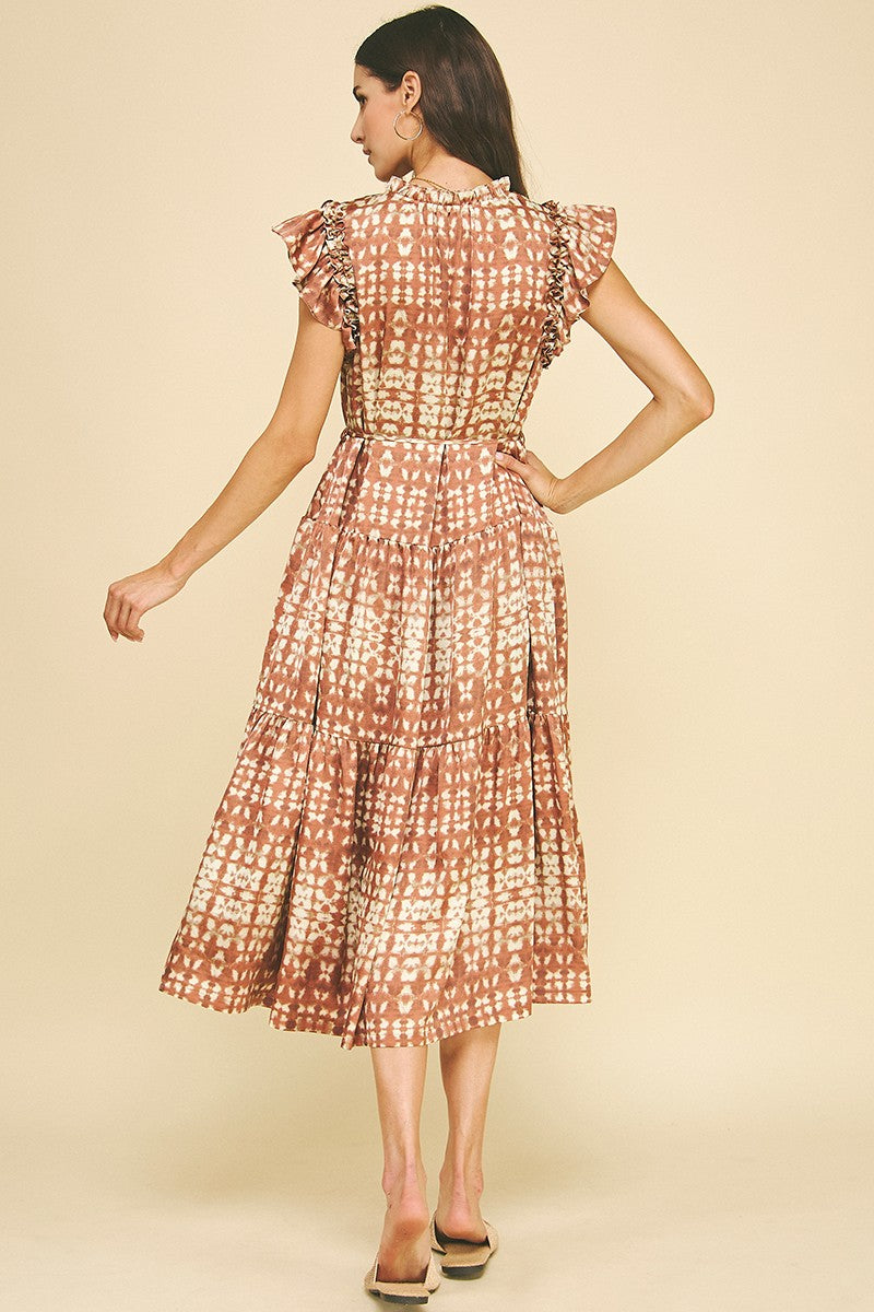 Red/Brown Maxi Dress