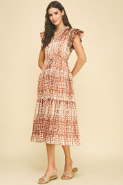 Red/Brown Maxi Dress