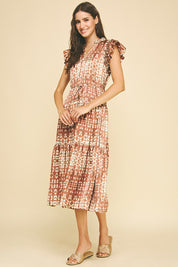 Red/Brown Maxi Dress