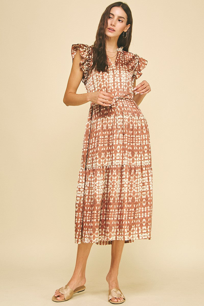 Red/Brown Maxi Dress