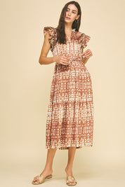 Red/Brown Maxi Dress