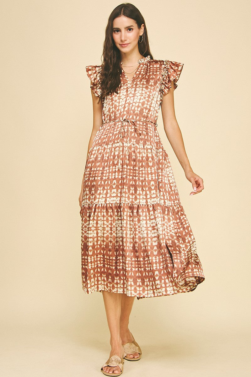 Red/Brown Maxi Dress