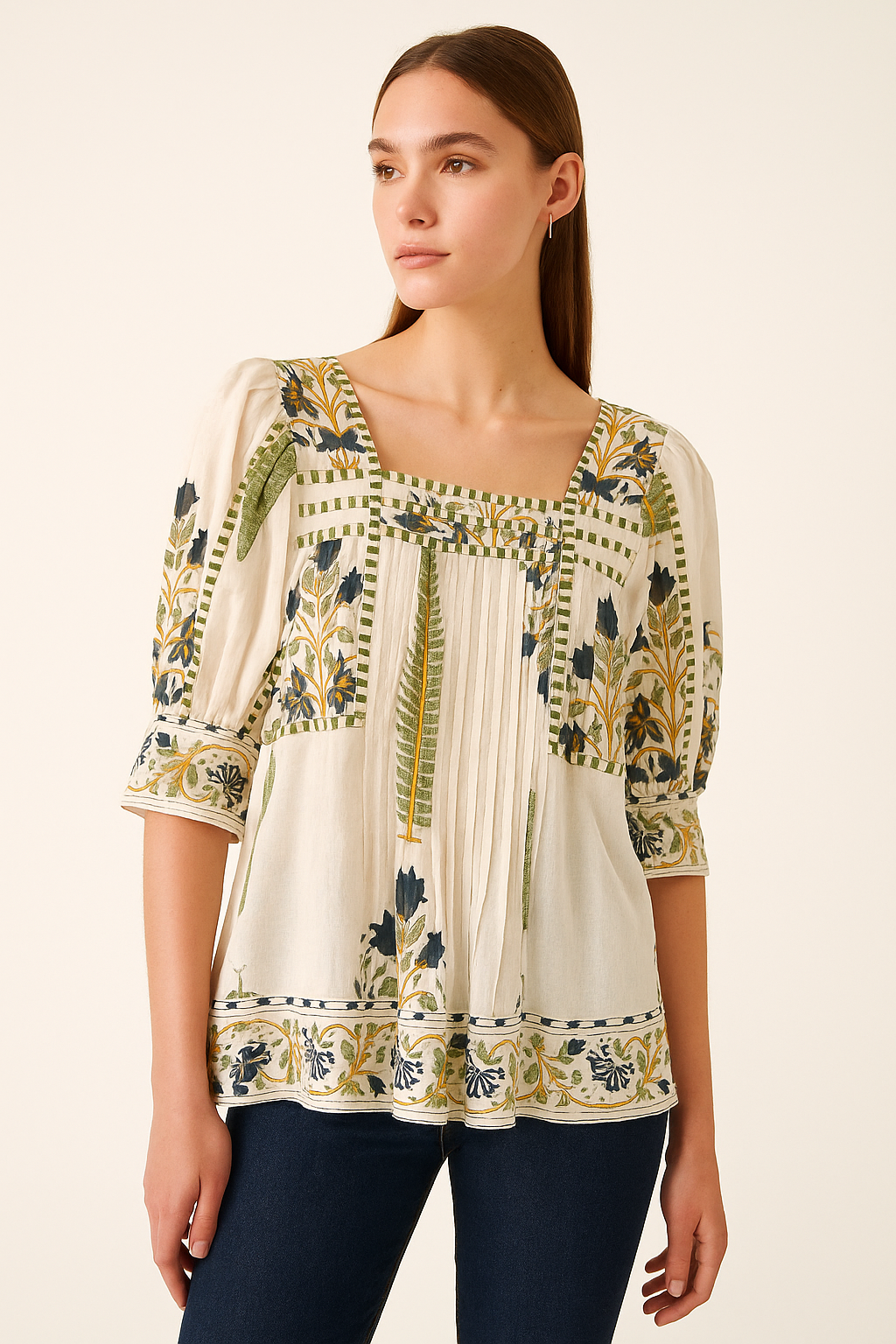 Navy Victorian Top