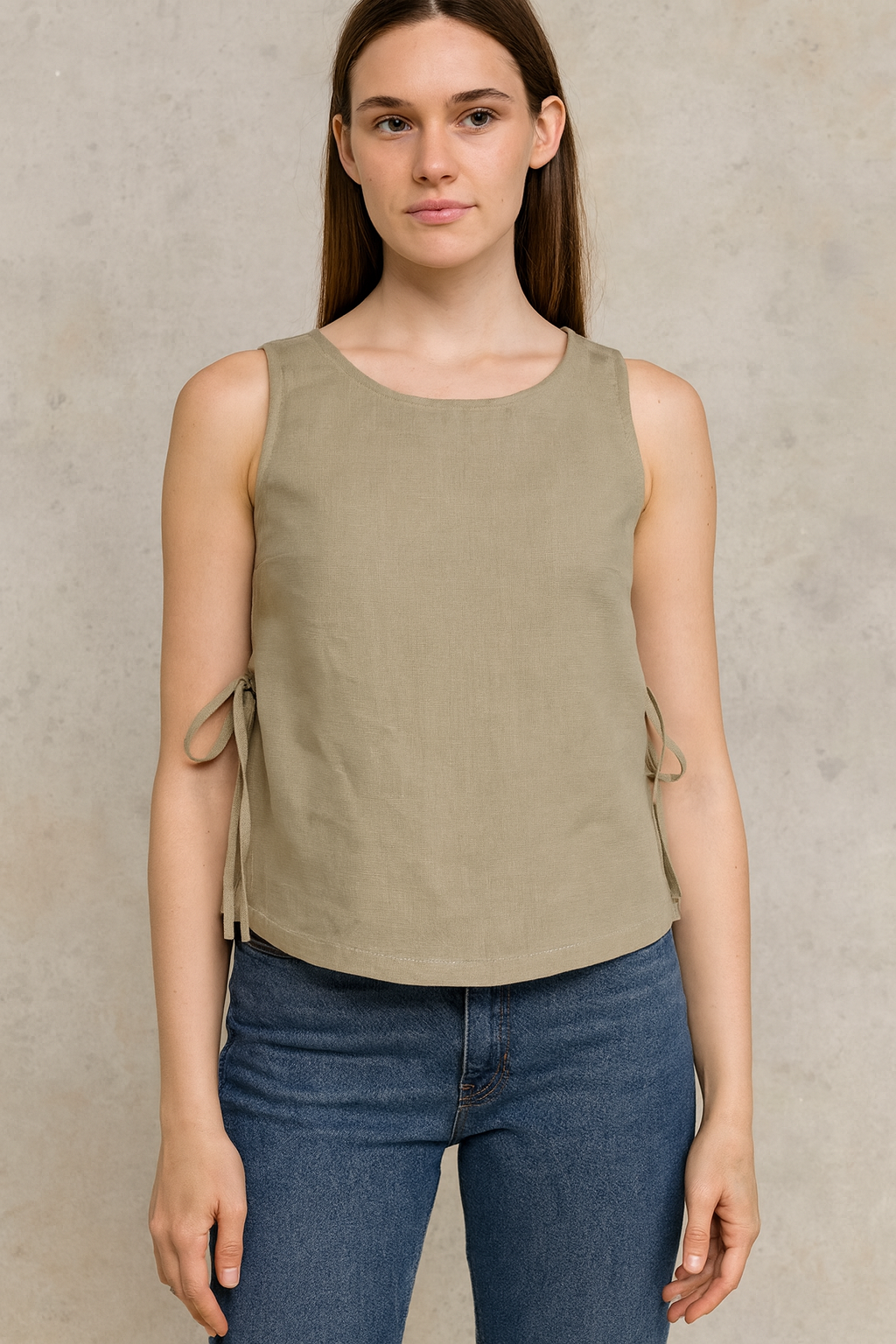 Olive Linen Top