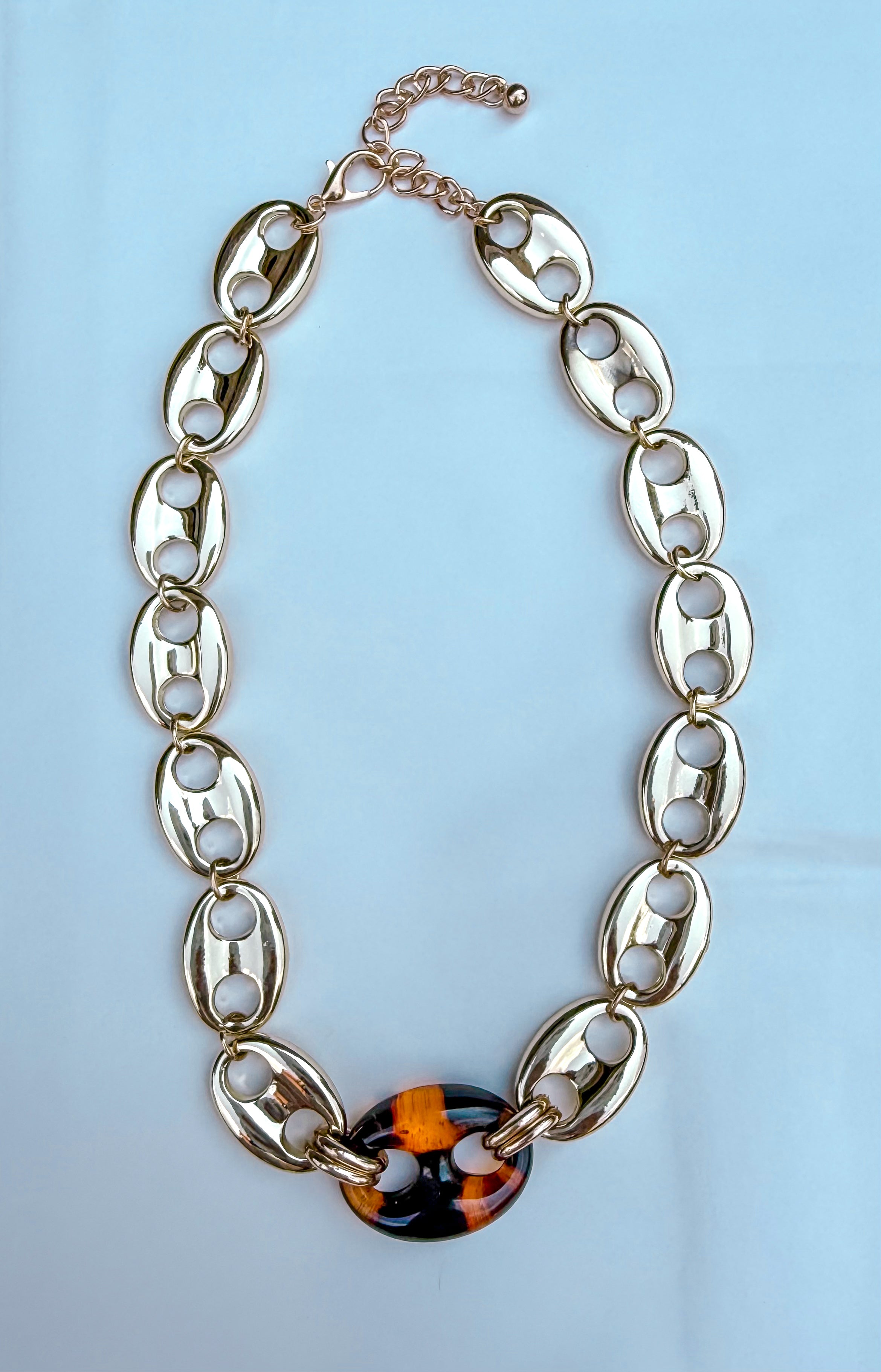 Tortoise and Chain Necklace