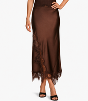 Mixed Lace Mocha Skirt