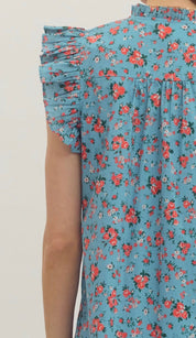 Summer Lovin Mini Dress styled full length, a relaxed flowy shift mini dress – Lady & Tucker