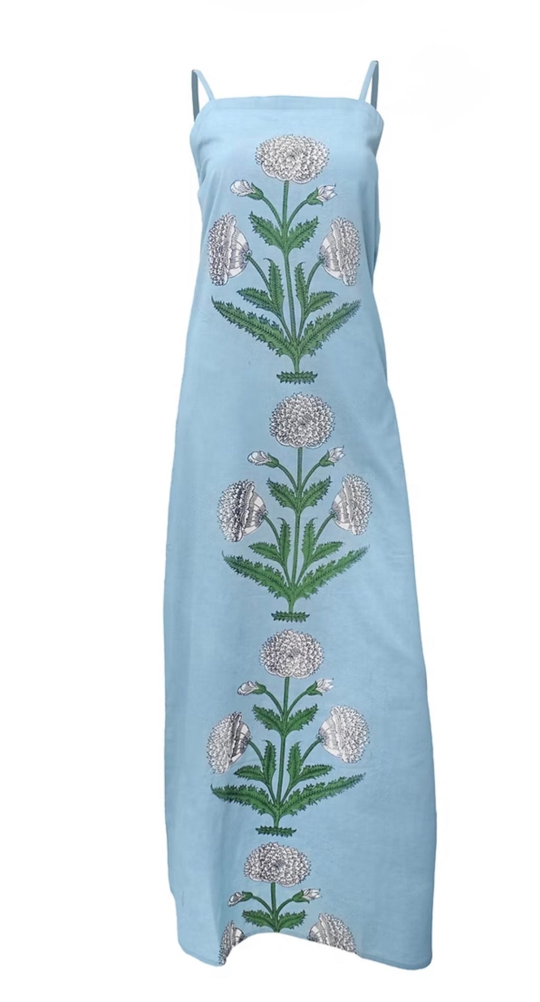 Back view of the Sarah Ann Dress, a hand-printed artisan dress