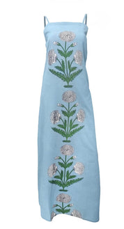 Back view of the Sarah Ann Dress, a hand-printed artisan dress