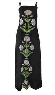 Close-up of the hand-printed pattern on the Sarah Ann Dress