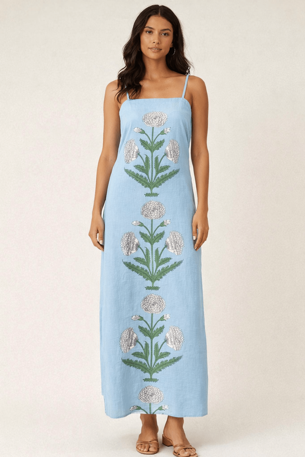 Sarah Ann Dress styled full length, a hand-printed artisan dress – Lady & Tucker
