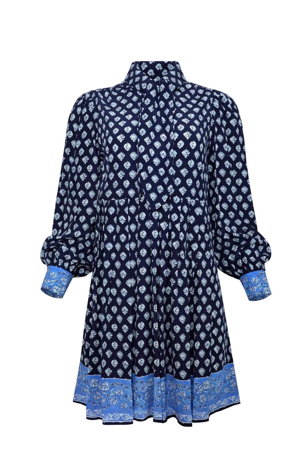 Lila Dress styled full length, a Hunter Bell Thistle & Vine Blue mini shirt dress – Lady & Tucker
