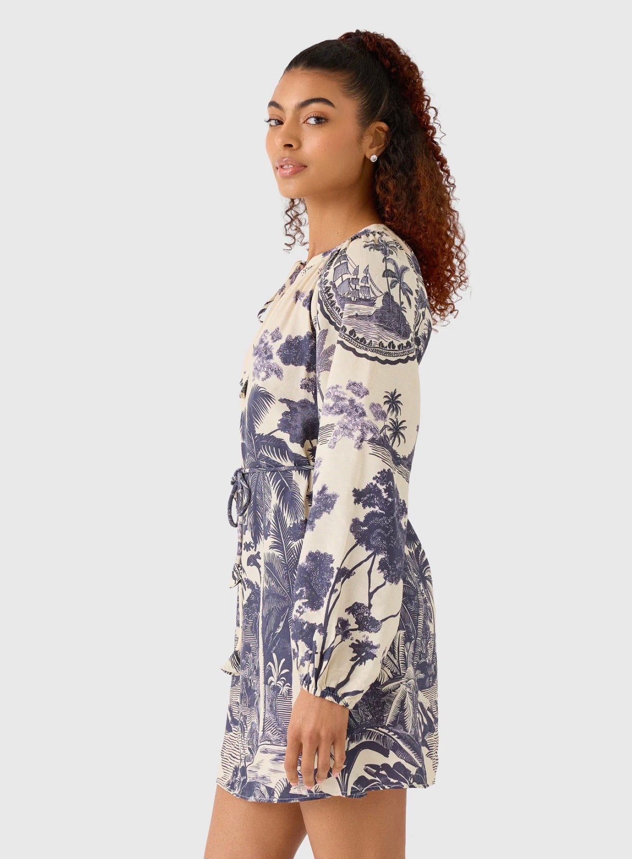 Close-up of the bracelet-length raglan sleeves on the Lisette Dress