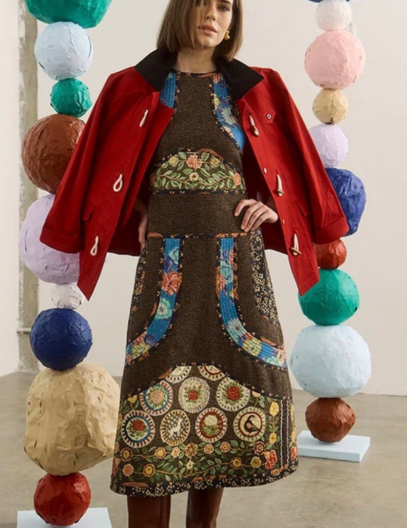 Back view of the Moira Dress, a Hunter Bell High Country Tweed dress