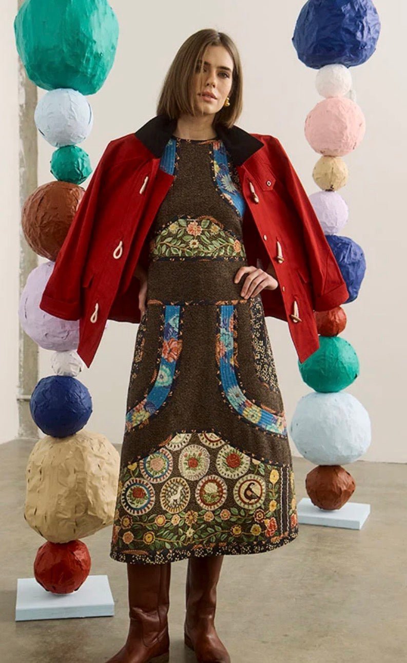 Back view of the Moira Dress, a Hunter Bell High Country Tweed dress