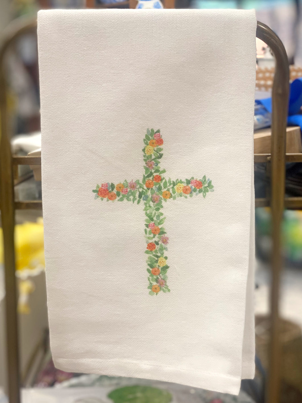 Cross With Flowers Towel