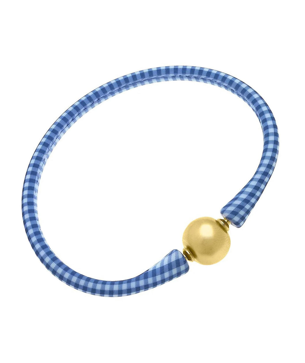 Gold Blue Gingham Bracelet