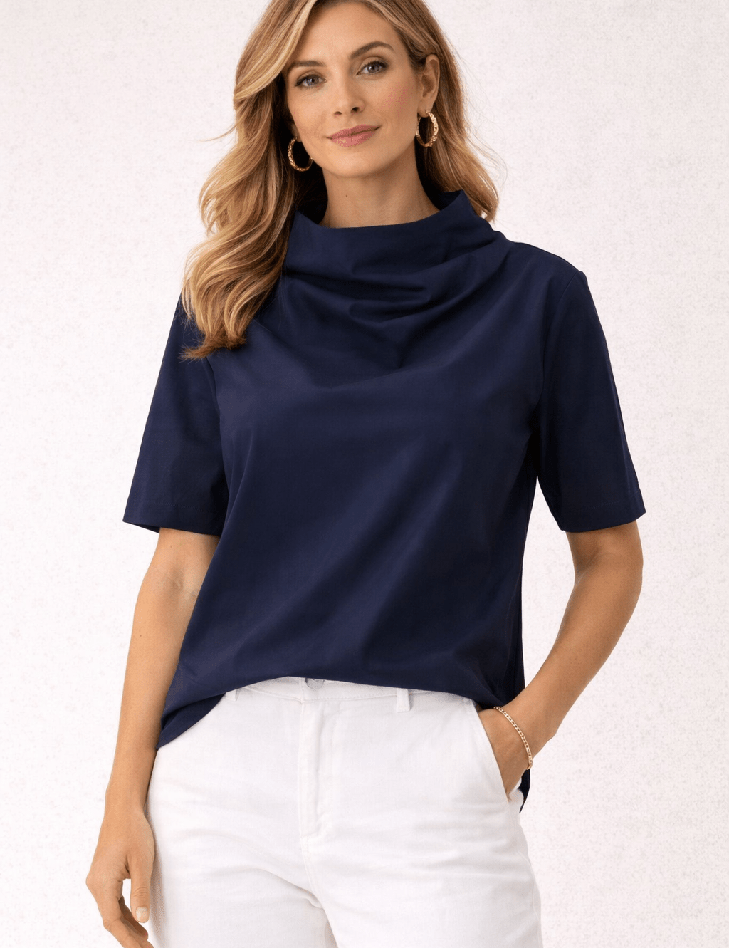 Close-up of the lightweight silhouette on the Natalie Top