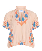 Pink Sands Merritt Top, a Livro Pink Sands cotton Merritt top, worn front view