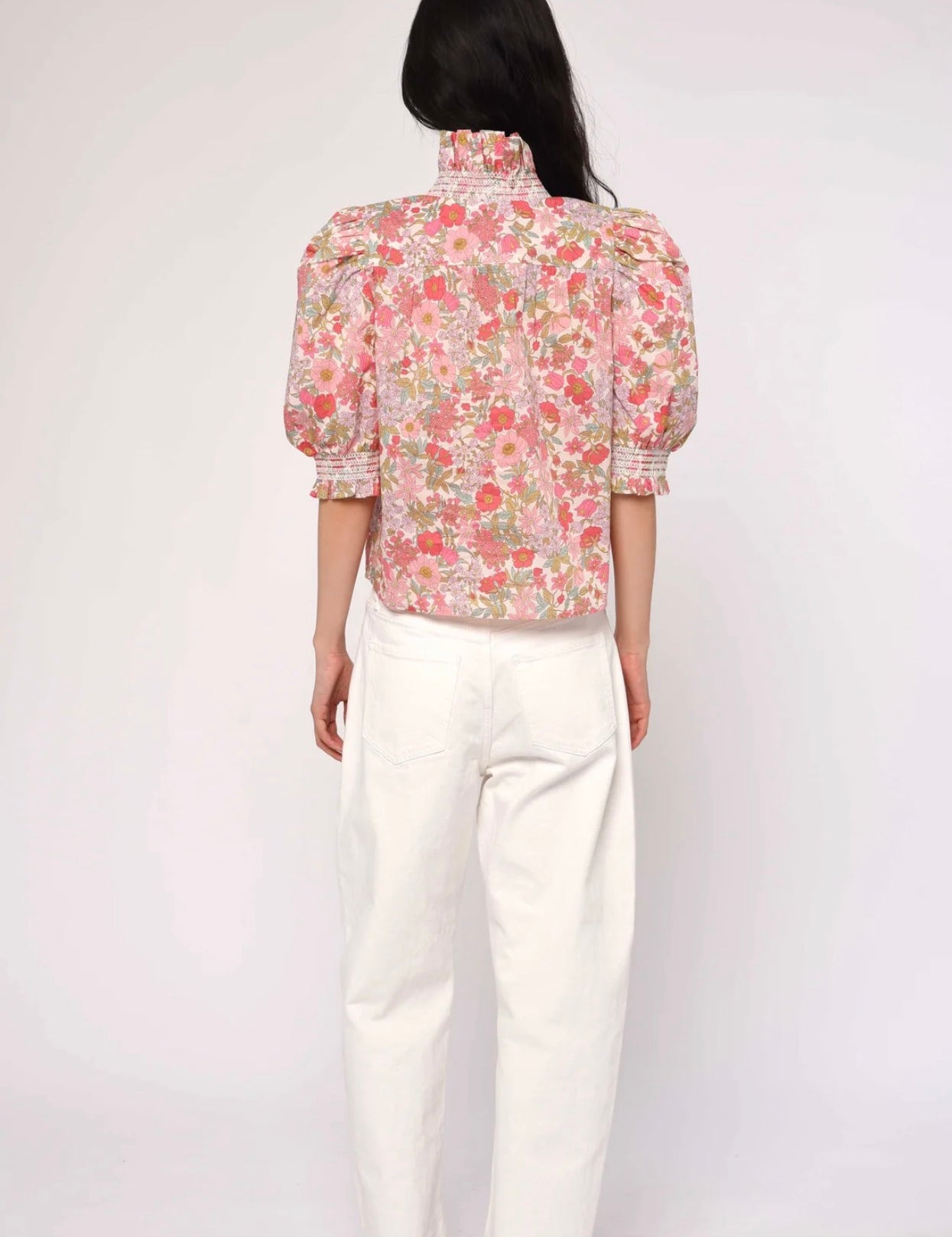 Back view of the Clarabell Liberty Top, a Love The Label Liberty print Clarabell top – Lady & Tucker