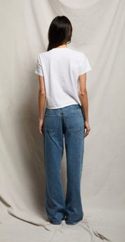 Close-up of the ringspun jersey cotton on the Perfect White Tee – Lady & Tucker