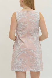 Back view of the Pink Paradise Mini Dress, a pink A-line shift mini