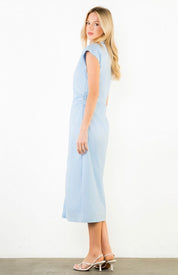 Close-up of the flowing full-length skirt on the Diana Dress – Lady & Tucker