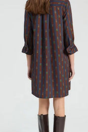 Autumn Heirloom Dress styled full length, a Vilagallo fall dress in rich seasonal tones – Lady & Tucker