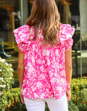 Load image into Gallery viewer, Pink &amp; White Fleur Pleated Top
